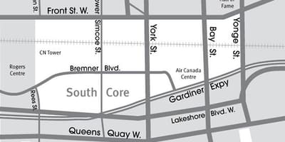 Mapa do Sul Núcleo de Toronto