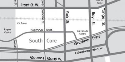 Mapa do Sul Núcleo de Toronto