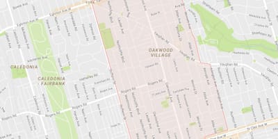 Mapa de Oakwood–Vaughan bairro de Toronto