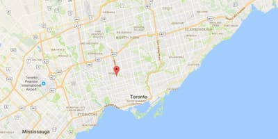 Mapa de Oakwood–Vaughan distrito de Toronto