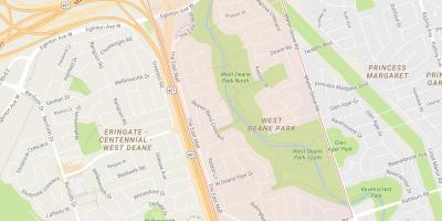 Mapa de West Deane Parque bairro de Toronto