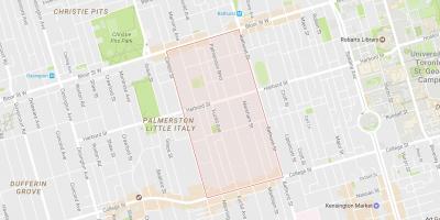 Mapa de Palmerston bairro de Toronto