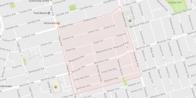 Mapa de Pape Aldeia bairro de Toronto