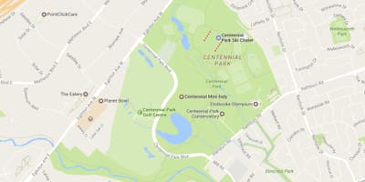 Mapa do Parque Centenário, bairro de Toronto