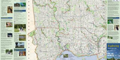 Mapa de parques e trilhas de caminhada a Oeste de Toronto