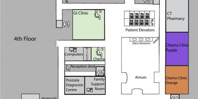 Mapa da Princesa Margaret Cancer Centre de Toronto, 4º andar