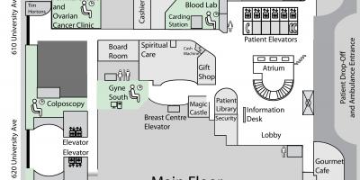 Mapa da Princesa Margaret Cancer Centre Toronto piso principal