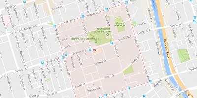 Mapa de Regent Park bairro de Toronto
