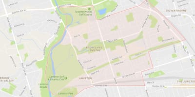 Mapa de Rockcliffe–Smythe bairro de Toronto