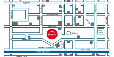 Mapa do Rogers centre estacionamento