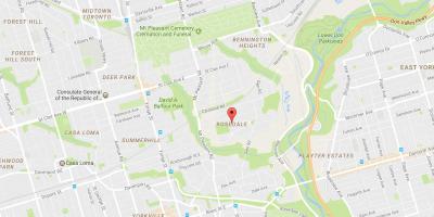 Mapa de Rosedale bairro de Toronto