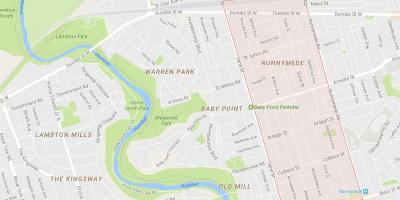 Mapa de Runnymede bairro de Toronto