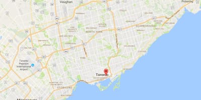 Mapa de São Lourenço, distrito de Toronto