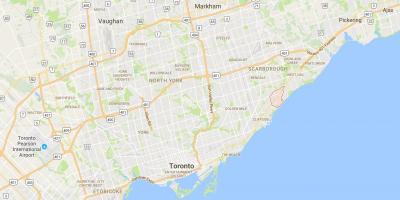 Mapa de Scarborough, na Aldeia do distrito de Toronto