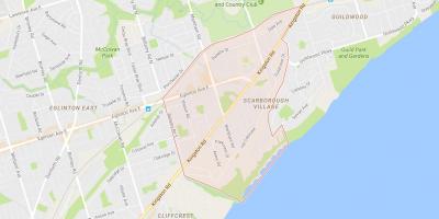 Mapa de Scarborough, na Aldeia bairro de Toronto