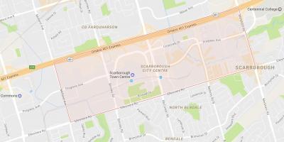 Mapa de Scarborough Centro da Cidade, bairro de Toronto