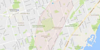 Mapa de Scarborough Junção bairro de Toronto