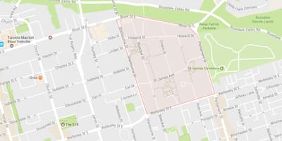 Mapa de St. James, bairro Cidade de Toronto