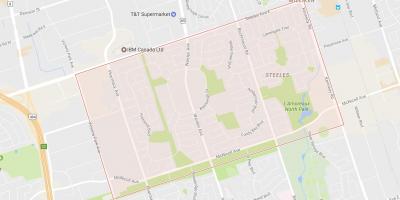 Mapa de Steeles bairro de Toronto