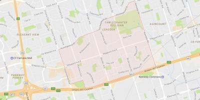 Mapa da Tam O'Shanter – Sullivan bairro de Toronto