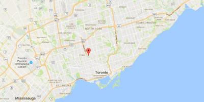 Mapa de Tichester distrito de Toronto