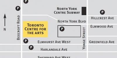 Mapa de Toronto centre for the arts