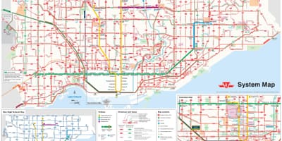 Mapa de Toronto ônibus