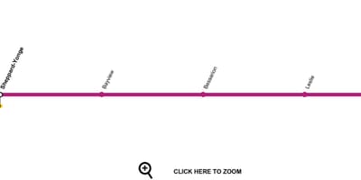 Mapa de Toronto metrô linha 4 Sheppard