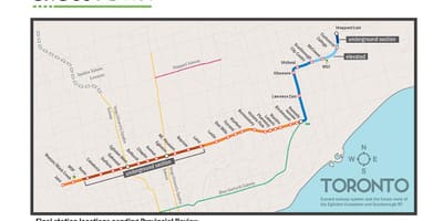 Mapa de Toronto metrô linha 5 Eglinton