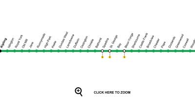 Mapa de Toronto metrô linha 2 Bloor-Danforth