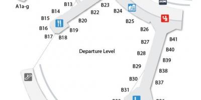 Mapa de Toronto Pearson chegada ao aeroporto de terminais de nível 3