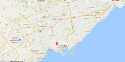 Mapa da Trindade–Bellwoods distrito de Toronto