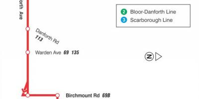 Mapa do TTC 20 Falésia rota de ônibus de Toronto