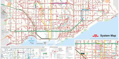 Mapa do TTC rotas de ônibus