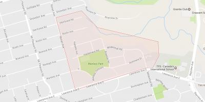 Mapa de Wanless Parque bairro de Toronto
