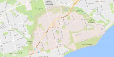 Mapa de West Hill bairro de Toronto