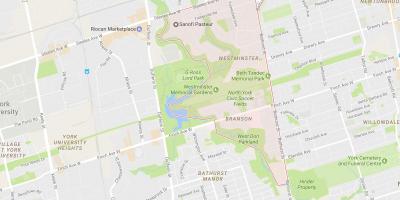 Mapa de Westminster–Branson bairro de Toronto