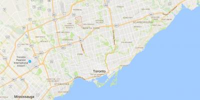 Mapa de Westminster–Branson distrito de Toronto