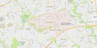 Mapa de Willowdale bairro de Toronto