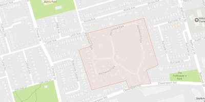 Mapa de Wychwood Parque bairro de Toronto