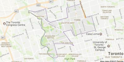 Mapa de York, em Toronto, Canadá