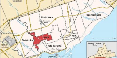 Mapa de York, em Toronto