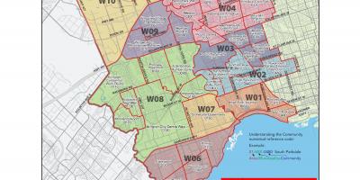 Mapa da zona oeste de Toronto